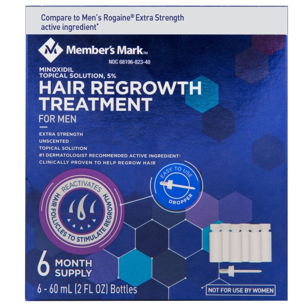 生髮水,落健,落建,生髮-Member's Mark 5% Minoxidil 生髮水6瓶裝(可用6個月)(2026/03到期)